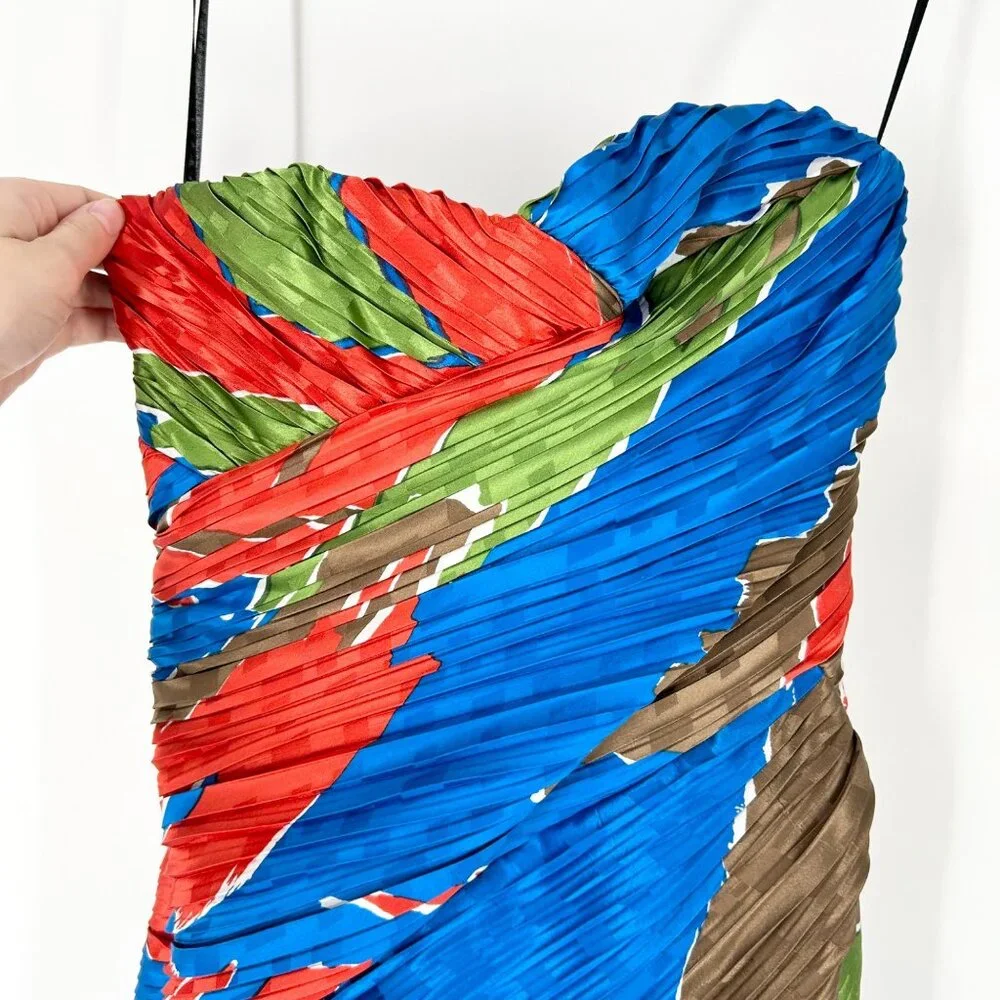 NWT Tory Burch Silk Mini Party Dress in Painted Geo